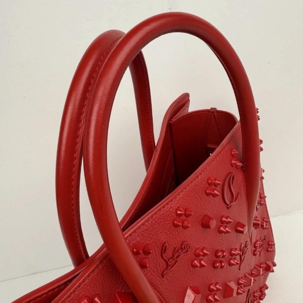 Christian Louboutin Red Calf Leather Paloma Loubinhesky Medium Top Handle Bag - Picture 6 of 15